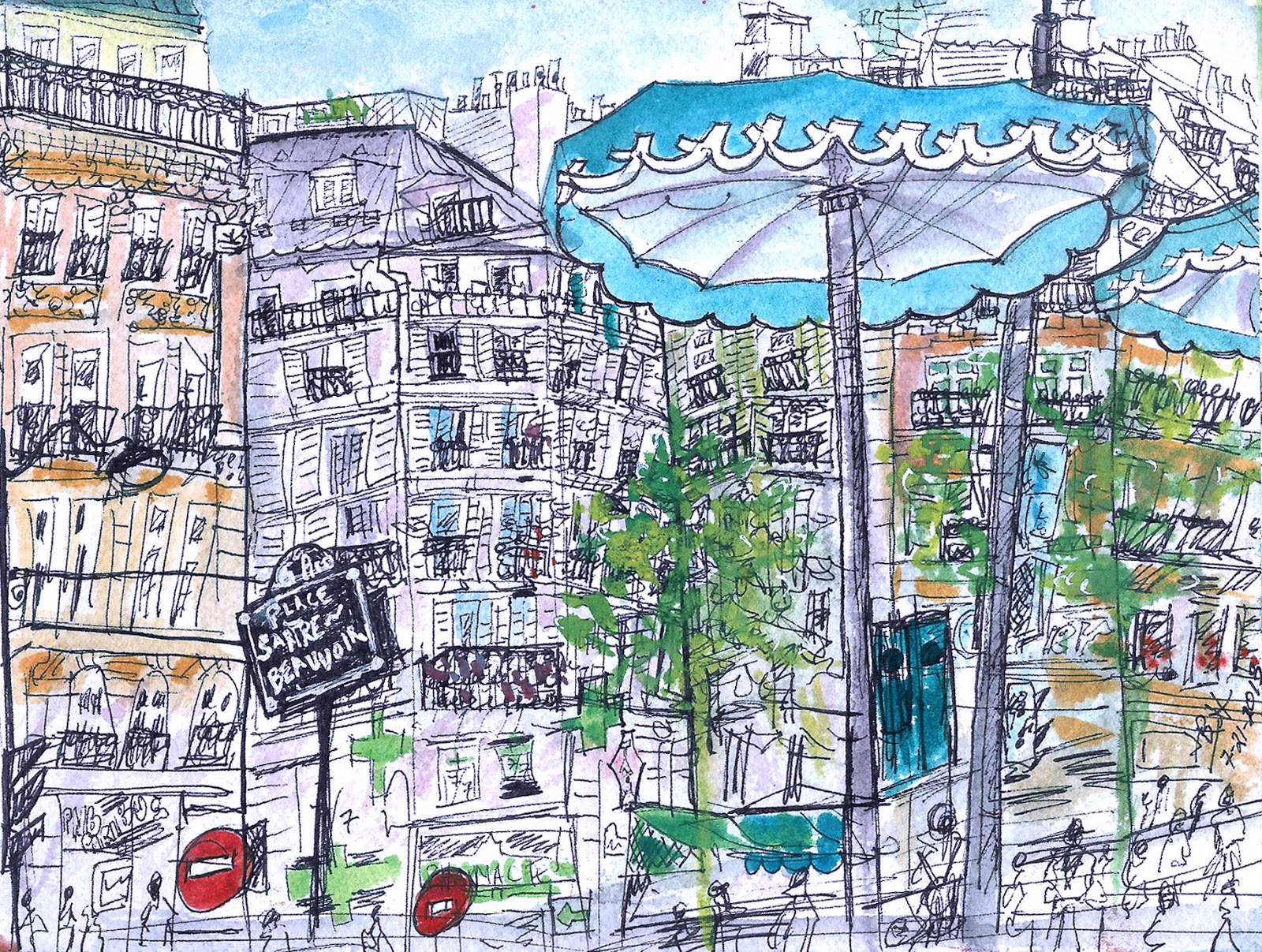 Рисунки для скетчинга здания Парижа